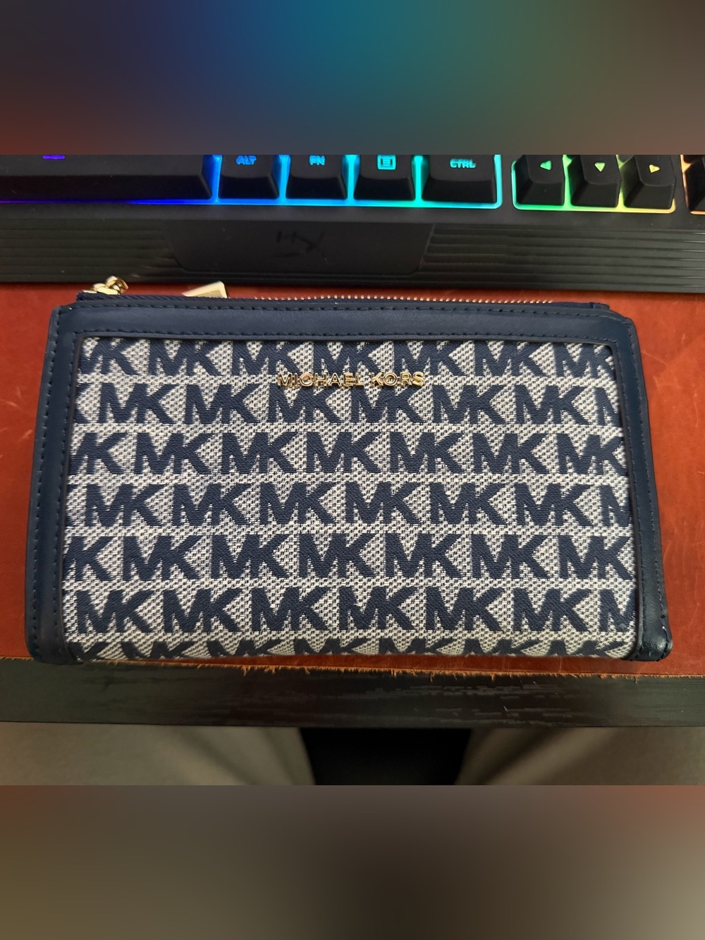 Michael Kors Signature Jacquard Wristlet